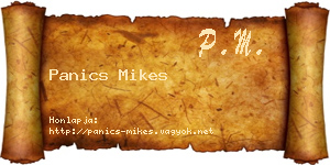 Panics Mikes névjegykártya